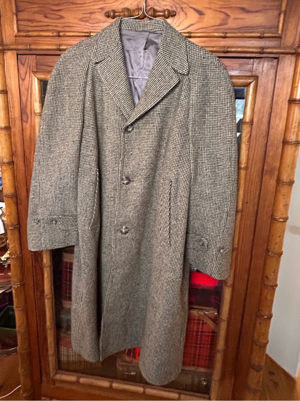 Vintage Classic Herringbone Overcoat - Gray